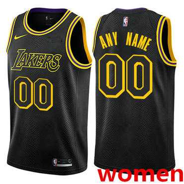 Womens Customized Los Angeles Lakers Swingman Black Nike City Edition Jersey